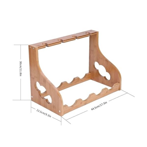 MObyat Casier à vin Support à Verres à vin en Bois, Support à vin pour 4 Bouteilles de vin et 4 gobelets, Support à vin sur P