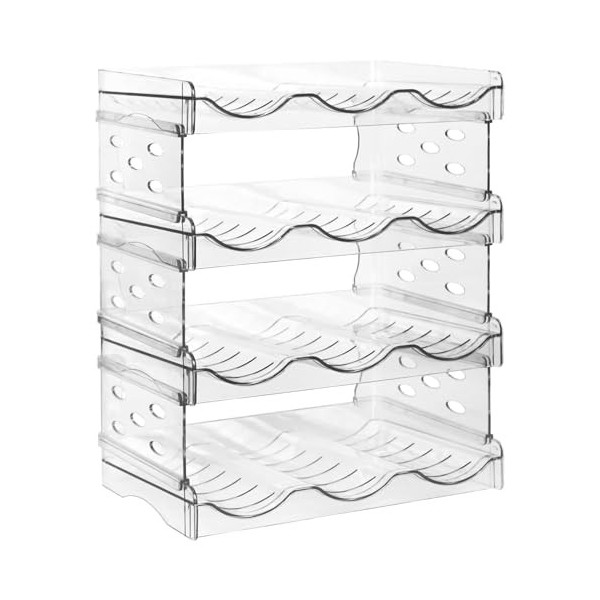 MObyat Casier à vin Casier à vin à 2 Niveaux, Multicouche, Transparent, empilable, Organisateur de Bouteilles en Plastique, p