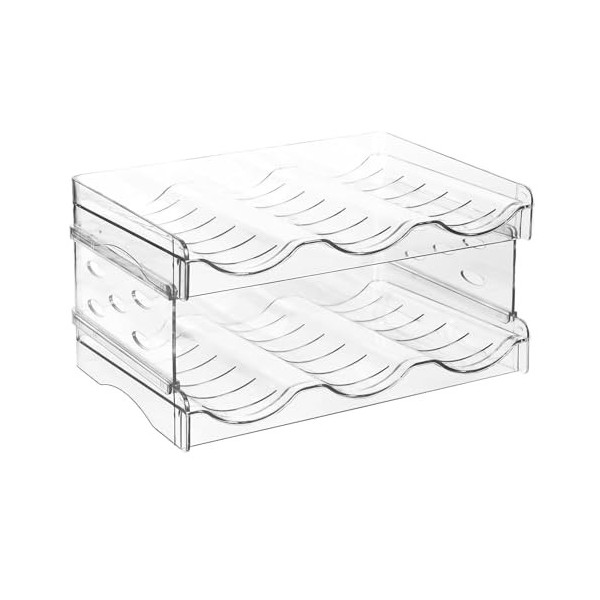 MObyat Casier à vin Casier à vin à 2 Niveaux, Multicouche, Transparent, empilable, Organisateur de Bouteilles en Plastique, p