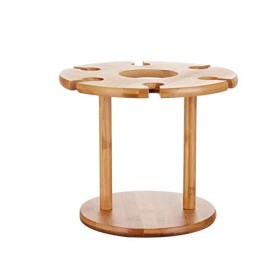 SHERAF Casier à vin sur Pied en Bambou - Décoration de casier à vin - Double casier à vin sur Pied - Organisateur pour Cuisin