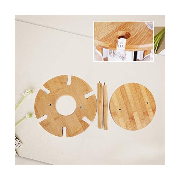 SHERAF Casier à vin sur Pied en Bambou - Décoration de casier à vin - Double casier à vin sur Pied - Organisateur pour Cuisin