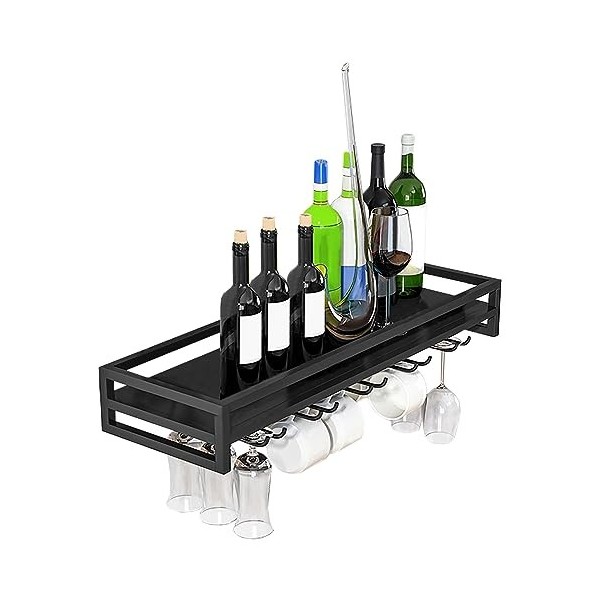 Bouteille de vin murale – Support en verre, support de verre à vin 24/31/39 pouces, support multifonctionnel pour économiser 