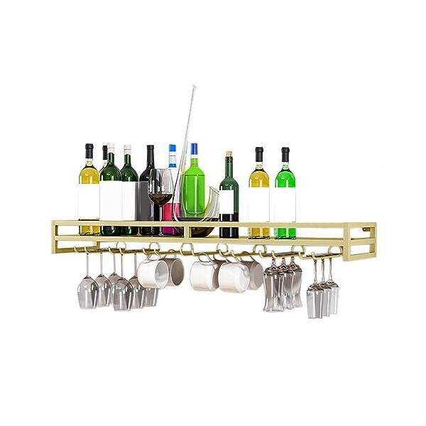 Bouteille de vin murale – Support en verre, support de verre à vin 24/31/39 pouces, support multifonctionnel pour économiser