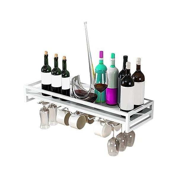 Bouteille de vin murale – Support en verre, support de verre à vin 24/31/39 pouces, support multifonctionnel pour économiser