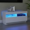 BaraSh Meuble TV avec lumières LED Blanc 80x35x40 cm,Meuble TV Étagère,Meuble dangle TV,Meuble Haut Salon