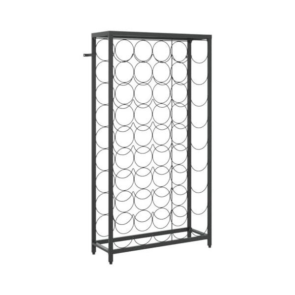 vidaXL Casier à Bouteilles de 45 Bouteilles Noir 54x18x100cm Fer forgé