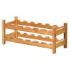 Casier à vin en Bambou Casier à vin 12 Bouteilles présentoir à vin à 2 Niveaux Armoire à vin Multicouche Support de Stockage 