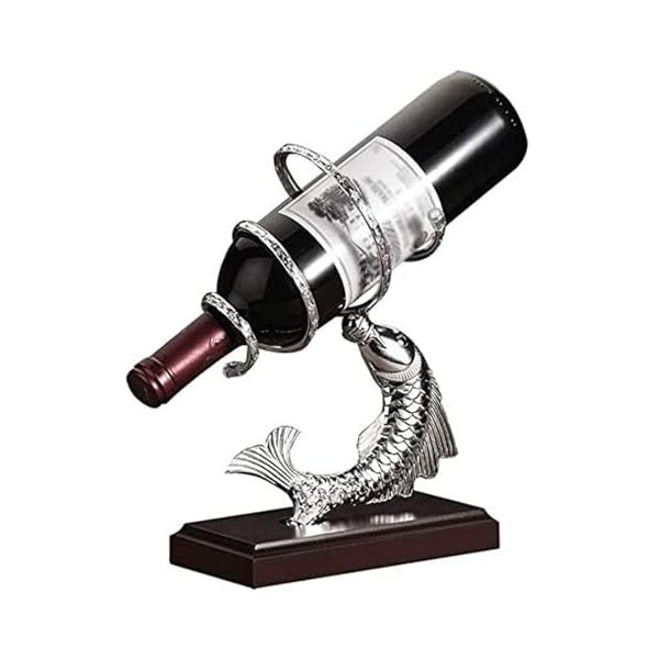 DESONIX Casier à vin de Poisson créatif, Support de Bouteille de vin de comptoir, casier à vin Rouge, Porte-Bouteille Artisan