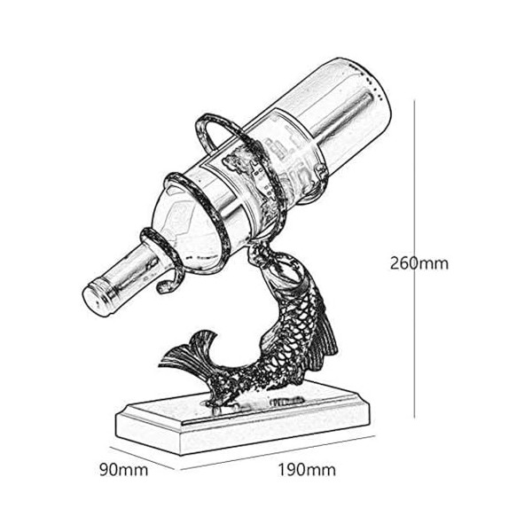 DESONIX Casier à vin de Poisson créatif, Support de Bouteille de vin de comptoir, casier à vin Rouge, Porte-Bouteille Artisan