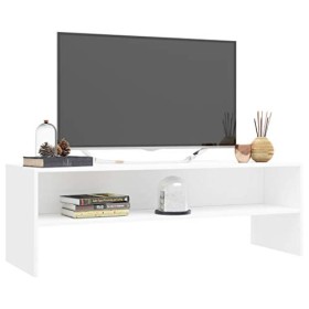 Tidyard Meuble TV Meuble de Salon Moderne pour Télévision Verre Idéal pour Salon/Chambre Blanc 120 x 40 x 40 cm