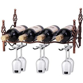 SCIAZA Casier à vin Mural en Fer, casier à vin Suspendu, Armoire à vin, Rangement de 4 Bouteilles Efficency