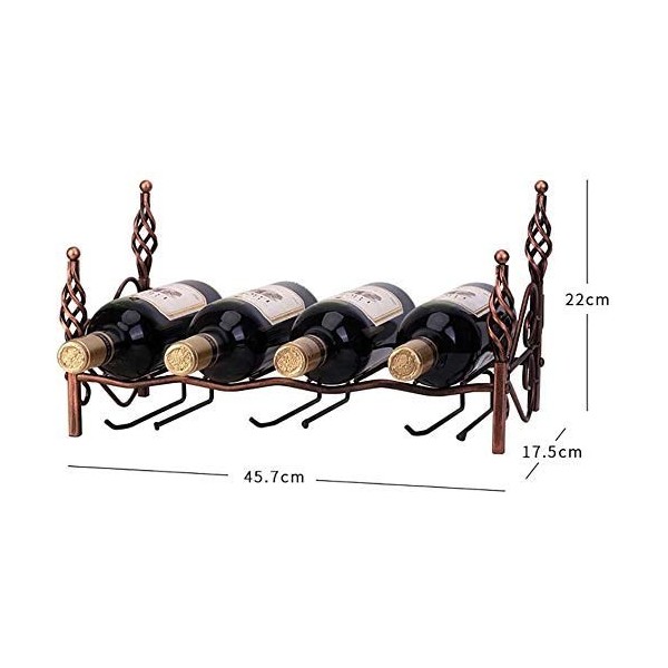 SCIAZA Casier à vin Mural en Fer, casier à vin Suspendu, Armoire à vin, Rangement de 4 Bouteilles Efficency