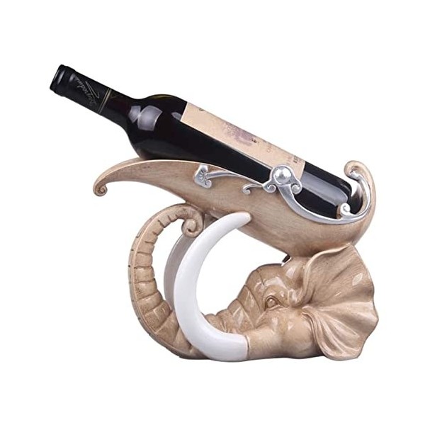 Wnota Porte Bouteilles Casiers À Vin Créatifs Sculpture Artisanat Cadeau De Pendaison De Crémaillère Éléphant Résine Porte-vi
