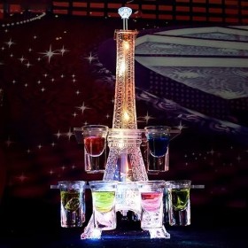 UZSPAC Support Tasse Forme de Tour Porte Verre à Vin Éclairé par LED Casier Vin Verre a Shot Stockage Disponible pour Liqueur