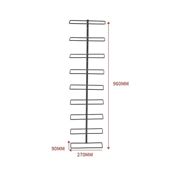 Fodalob Porte-Bouteilles Mural en métal Noir Mat avec Design Vintage détachable, présentoir Suspendu for 9 Bouteilles de vin