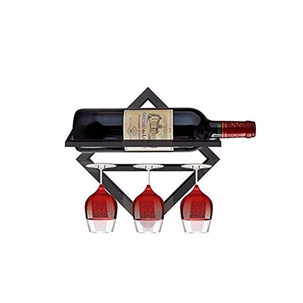 Casier à vin Casier à vin en fer forgé Simple Salon Rangement mural Support de verre à vin Bar créatif Support mural Porte-go