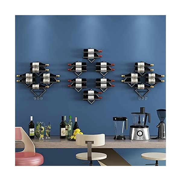 Casier à vin Casier à vin en fer forgé Simple Salon Rangement mural Support de verre à vin Bar créatif Support mural Porte-go
