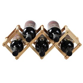 AkosOL Casier à vin, Armoire de Maison en nid dabeille, présentoir de Stockage de vin en Bois Massif/Noir fumé Couleur Bois