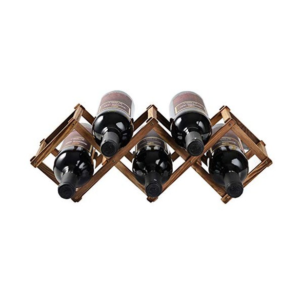 AkosOL Casier à vin, Armoire de Maison en nid dabeille, présentoir de Stockage de vin en Bois Massif/Noir fumé Couleur Bois