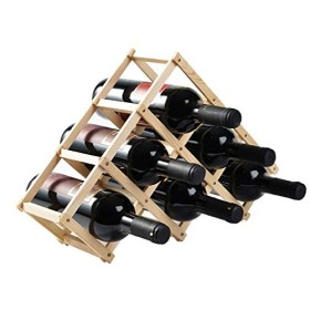 Casier à vin, Support de Collection de vin en nid dabeille Moderne, Armoire de Maison Verticale en Bois Massif/Noir fumé Co