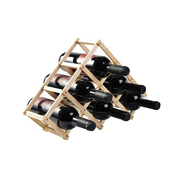 Casier à vin, Support de Collection de vin en nid dabeille Moderne, Armoire de Maison Verticale en Bois Massif/Noir fumé Co