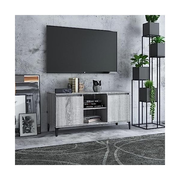 VEEKI Meuble TV, Meuble TV Suspendu, Meuble, Meuble TV avec Rangement，Meuble Industriel, Convient pour Salon ou Chambre, avec