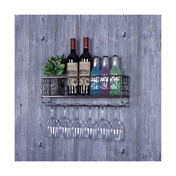 Qunine Armoires à vin Armoire à vin Murale Casier à vin Mural Suspendu Présentoir Porte-Verre à vin Suspension à lenvers Bar