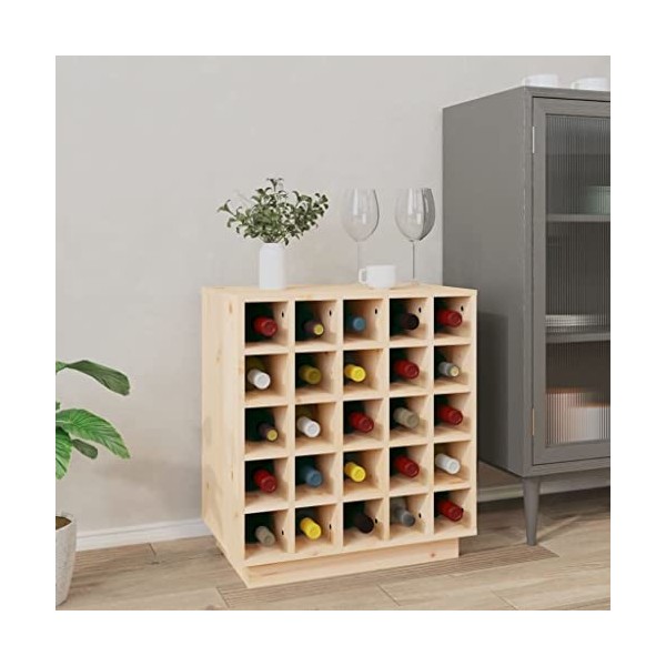 FAMIROSA Armoire à vin 55,5x34x61 cm Bois de pin Massif 15.4KG 