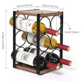 MObyat Casier à vin Casier à vin en Fer Support de Stockage de Bouteilles de vin sur Pied Support de vin de comptoir pour 6 B