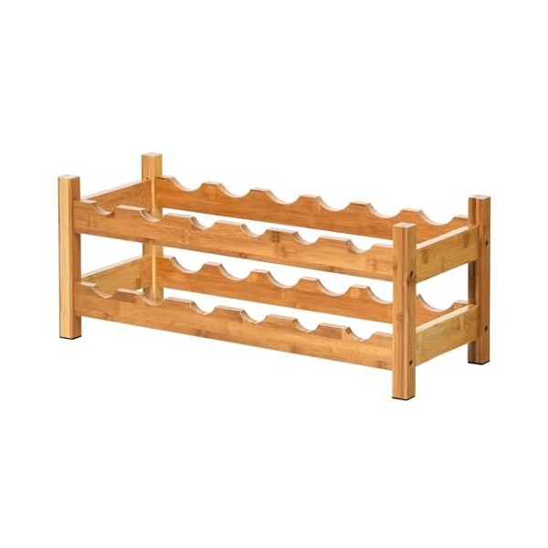 MObyat Casier à vin Casier à vin 12 Bouteilles présentoir à vin à 2 Niveaux Armoire à vin Multicouche Support de Stockage de 