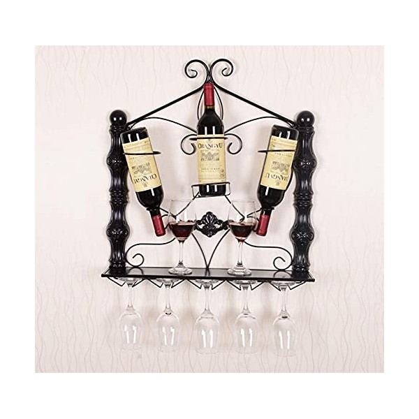 ANSNOW Étagère À Vin Casier À Vin Suspendu Casier À Verre À Vin Casier À Vin Suspendu Casier À Vin en Fer Forgé Rangement/B