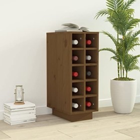 FAMIROSA Armoire à vin Marron Miel 23x34x61 cm Bois de pin Massif 7.3KG 