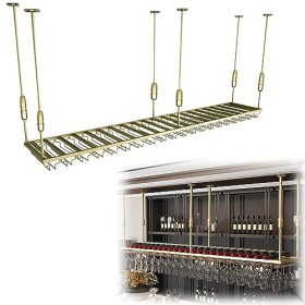 Cintre de rangement pour verres, présentoir pour tasses à vin, casier à vin suspendu réglable, longueur 60 cm-200 cm, facile 