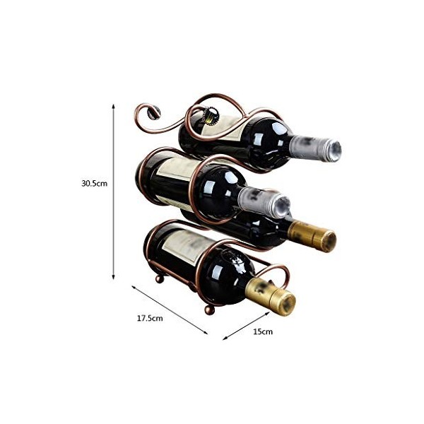 Casier à vin sur pied pour 6 bouteilles, Creative S casier à vin en métal, présentoir à vin, support de cuisine, salle à mang