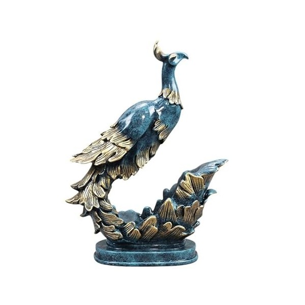 DESONIX Or Bleu Phoenix casier à vin Statue créative Support de Bouteille de vin Bouteille de vin Artisanat casier à Bouteill