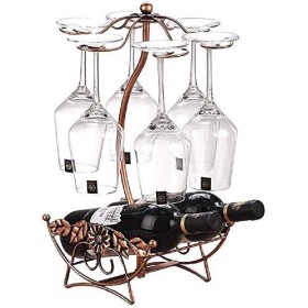 SCIAZA Casier à vin Fait Main en Fer de Style Tournesol/casier à Verre à vin/Ornements/décorations/Stockage de Cadeaux Coule