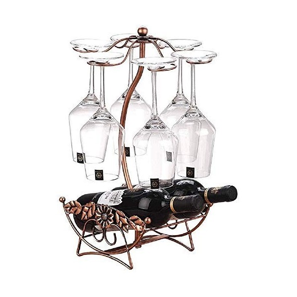 SCIAZA Casier à vin Fait Main en Fer de Style Tournesol/casier à Verre à vin/Ornements/décorations/Stockage de Cadeaux Coule