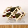 Casier à vin Casier à vin en bois sur pied Porte-bouteille de vin en bois pliant créatif Ornements de casier à vin en bois Or