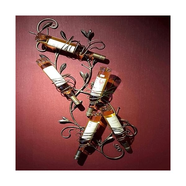 OQOPO Porte-Bouteille de vin Mural en Fer forgé créatif, présentoir de Bouteille de vin à Suspendre pour la Maison, casier à 