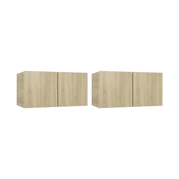 Meubles TV suspendus 2 pcs Chêne sonoma 60x30x30 cm