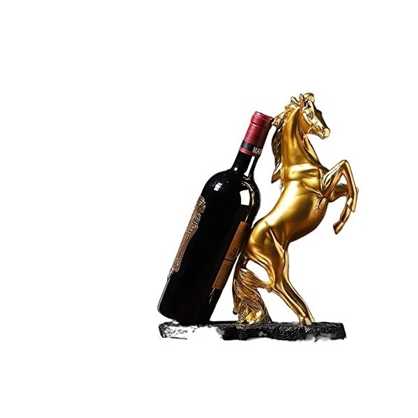 WaLdor Casier à vin Simulation créative de Cheval doré, casier à vin, décoration de comptoir de Restaurant, Ornements de Salo