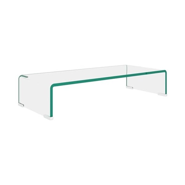 Camerina Meuble TV/pour Moniteur 60 x 25 x 11 cm Verre Transparent,Meuble TV,Meuble TV Moderne,Meuble de Salon