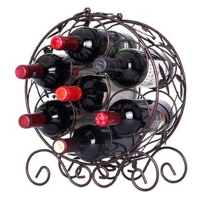 MObyat Casier à vin Casier à vin 7 Bouteilles comptoir Support de vin en métal étagère de Stockage de vin Affichage casier à 