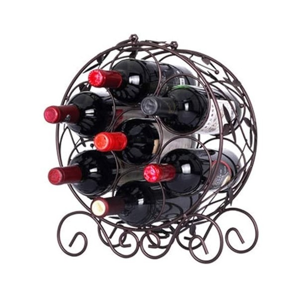 MObyat Casier à vin Casier à vin 7 Bouteilles comptoir Support de vin en métal étagère de Stockage de vin Affichage casier à 