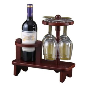 MObyat Casier à vin Casier à vin en Bois rétro Bouteille de vin casier à Verre à vin Porte-gobelet Suspendu Porte-Verre à vin