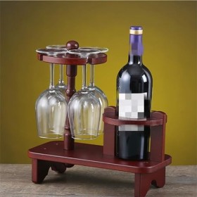 MObyat Casier à vin Casier à vin en Bois rétro Bouteille de vin casier à Verre à vin Porte-gobelet Suspendu Porte-Verre à vin