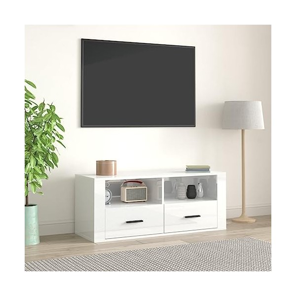 Meuble TV,Étagère TV Flottante, Support de Télévision Flottant Fixé au Mur Centre de Console Multimédia de Divertissement Gra