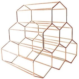 SCIAZA Casier à vin en Fer de Style Simple pour 6 Bouteilles, pour Cuisine, Salon, Rangement Couleur : Or Rose Efficency