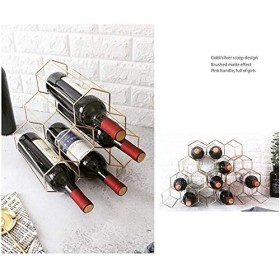 SCIAZA Casier à vin en Fer de Style Simple pour 6 Bouteilles, pour Cuisine, Salon, Rangement Couleur : Or Rose Efficency