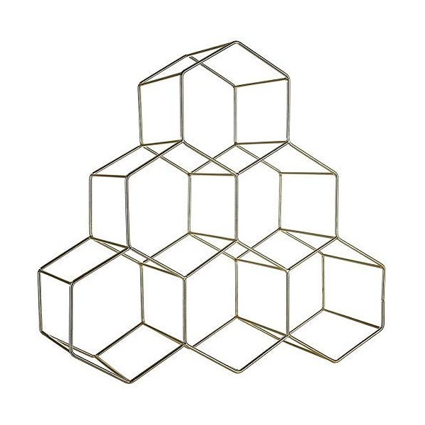 SCIAZA Casier à vin en Fer de Style Simple pour 6 Bouteilles, pour Cuisine, Salon, Rangement Couleur : doré Efficency